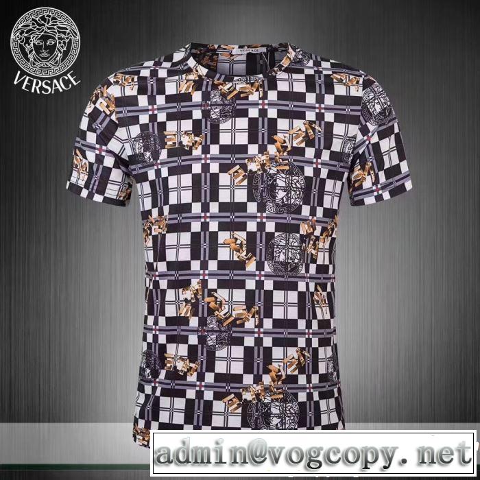 VERSACE ヴェルサーチ 半袖Tシャツ 2色可選 大人の華やかさを演出 【2019春夏】最新コレクション