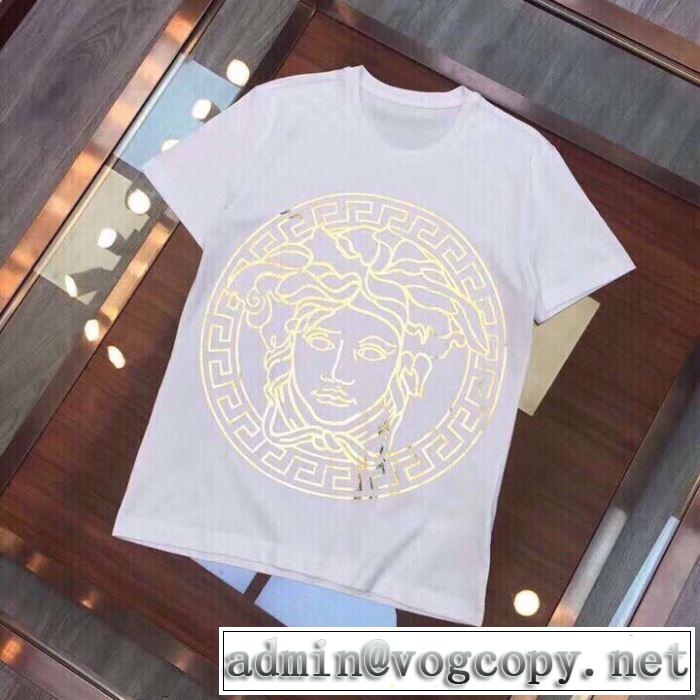 VERSACE 2019SSのトレンド商品 2色可選 Tシャツ/半袖夏ファッションをおしゃれに楽しもう ヴェルサーチ