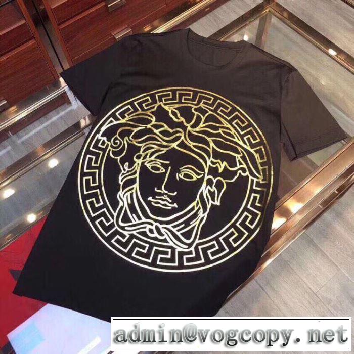 VERSACE 2019SSのトレンド商品 2色可選 Tシャツ/半袖夏ファッションをおしゃれに楽しもう ヴェルサーチ