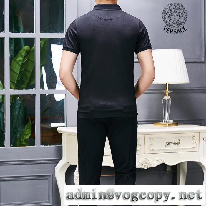 大人っぽいファション感Tシャツ/半袖 ヴェルサーチVERSACE きちんと感をプラス 2色可選