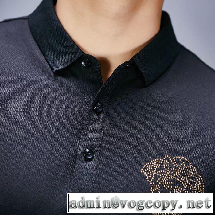 大人っぽいファション感Tシャツ/半袖 ヴェルサーチVERSACE きちんと感をプラス 2色可選