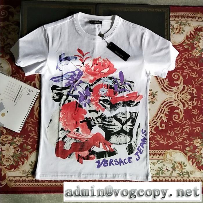 大人っぽいファション感 ヴェルサーチ 2019夏ファション新品 VERSACE  Tシャツ/半袖 韓国の人気