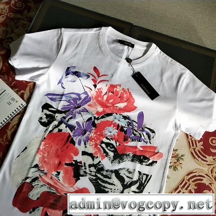 大人っぽいファション感 ヴェルサーチ 2019夏ファション新品 VERSACE  Tシャツ/半袖 韓国の人気