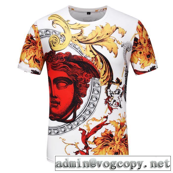 新作オシャレ ヴェルサーチ VERSACE Tシャツ/半袖 2色可選 2019春夏人気トレンドアイテム