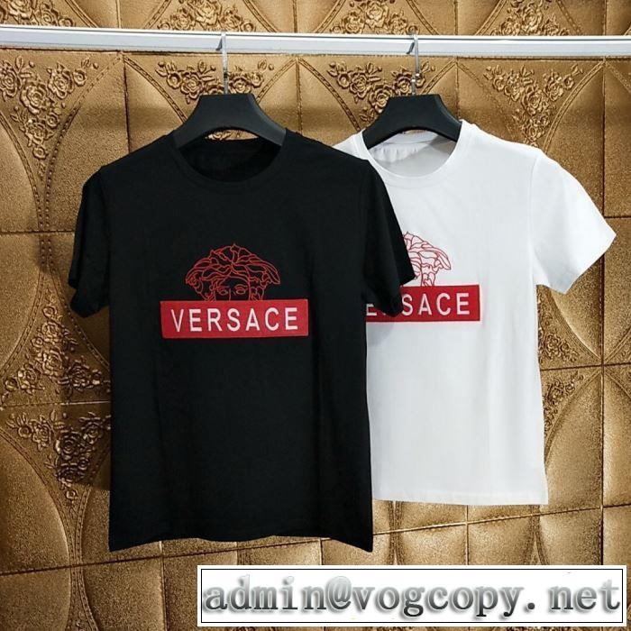 人気モデル愛用VERSACE Tシャツ/半袖 2色可選 ヴェルサーチ 2019限定 男性に人気