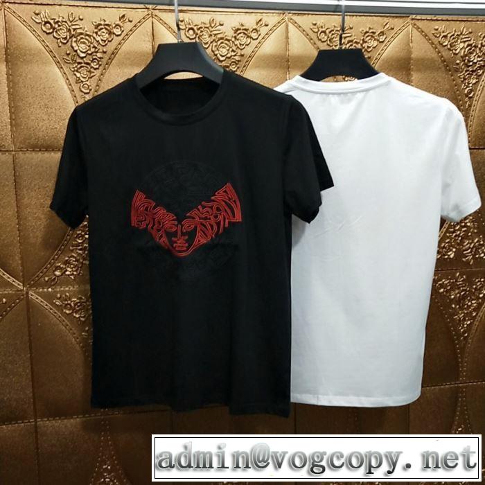 VERSACE Tシャツ/半袖 2色可選 格安SALE ヴェルサーチ 【2019春夏】最新コレクション すごく稀少カラー