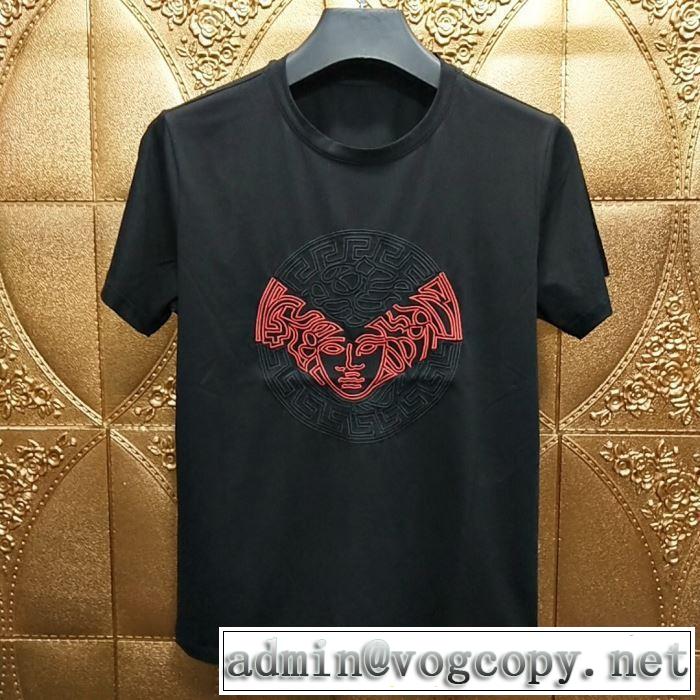 VERSACE Tシャツ/半袖 2色可選 格安SALE ヴェルサーチ 【2019春夏】最新コレクション すごく稀少カラー