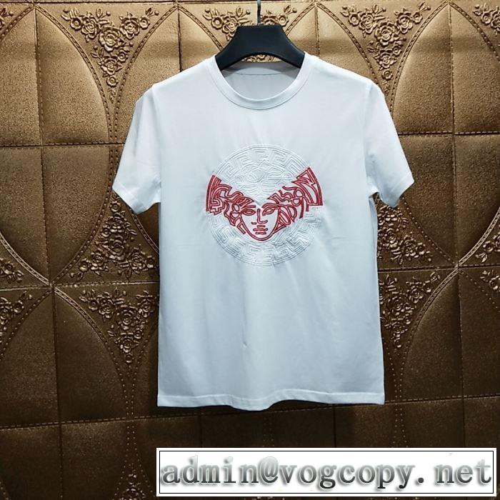 VERSACE Tシャツ/半袖 2色可選 格安SALE ヴェルサーチ 【2019春夏】最新コレクション すごく稀少カラー