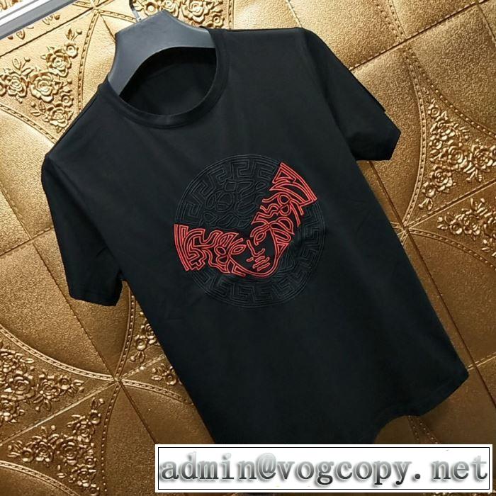 VERSACE Tシャツ/半袖 2色可選 格安SALE ヴェルサーチ 【2019春夏】最新コレクション すごく稀少カラー