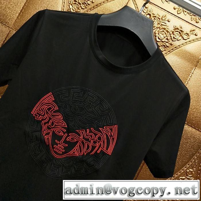 VERSACE Tシャツ/半袖 2色可選 格安SALE ヴェルサーチ 【2019春夏】最新コレクション すごく稀少カラー