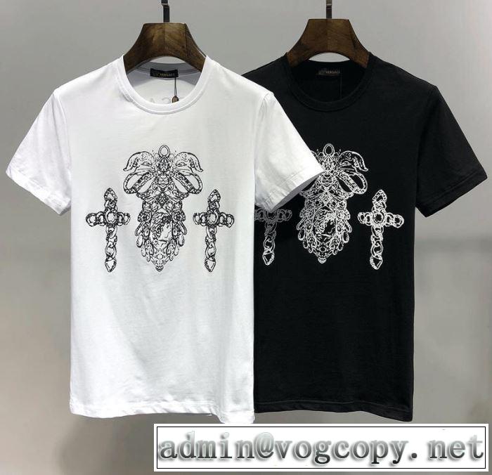 2019限定 男性に人気 ヴェルサーチ  Tシャツ/半袖 2色可選 VERSACE 海外セレブは大人気