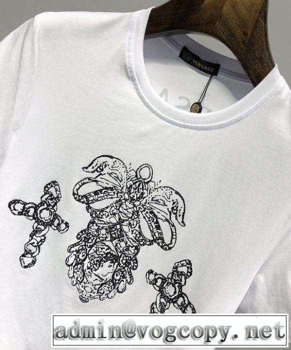 2019限定 男性に人気 ヴェルサーチ  Tシャツ/半袖 2色可選 VERSACE 海外セレブは大人気