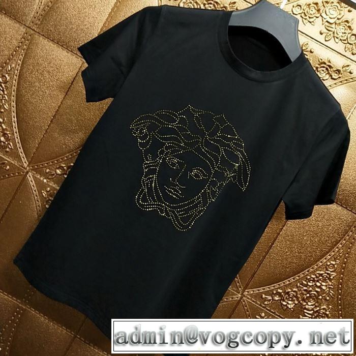 おしゃれな夏ファッション2019 VERSACE Tシャツ/半袖  必見素敵お上品 ヴェルサーチ