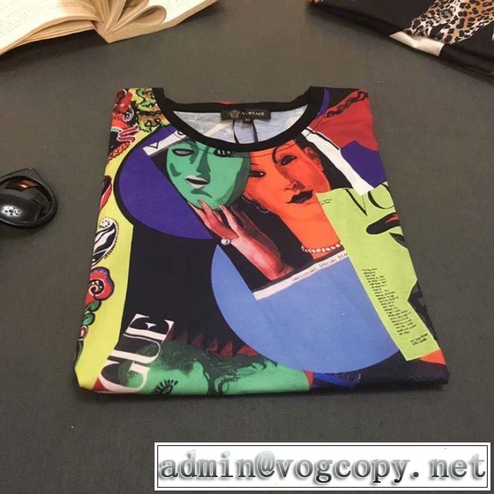 特に夏は人気アイテム2019SS VERSACE Tシャツ/半袖 最新先取りおしゃれなロゴ入り ヴェルサーチ