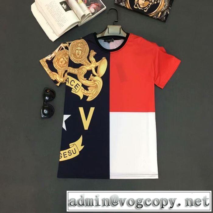 手持ち在庫あり海外セレブ愛用 ヴェルサーチ 最新で完売確実 VERSACE Tシャツ/半袖 2019限定 男性に人気