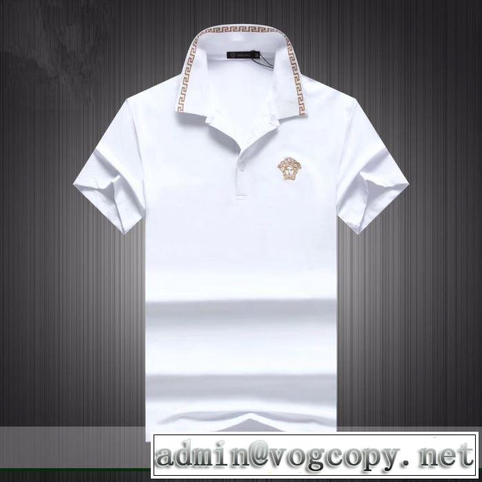 VERSACE おしゃれな夏ファッション2019 Tシャツ/半袖ヴェルサーチ 3色可選  知的な夏のスタイル