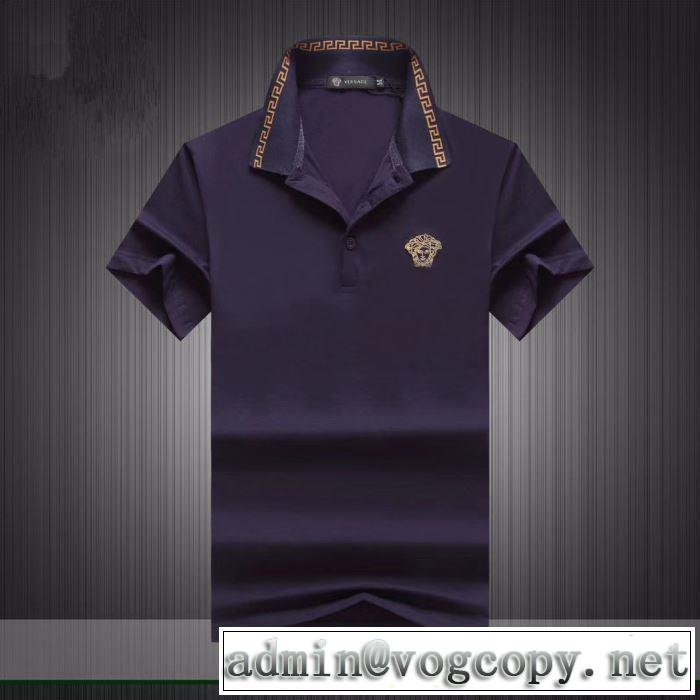 VERSACE おしゃれな夏ファッション2019 Tシャツ/半袖ヴェルサーチ 3色可選  知的な夏のスタイル