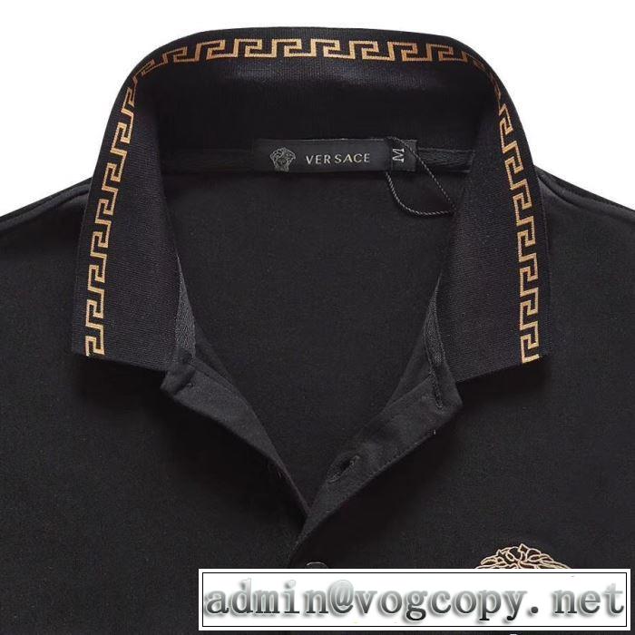 VERSACE おしゃれな夏ファッション2019 Tシャツ/半袖ヴェルサーチ 3色可選  知的な夏のスタイル