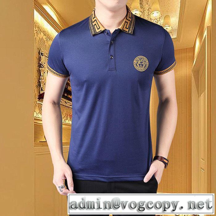 Tシャツ/半袖   2色可選 ヴェルサーチVERSACE  《2019年》今、注目のストリート 優しい雰囲気スタイリッシュに