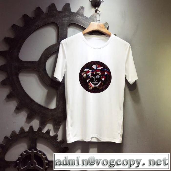 クールな印象を引き立てヴェルサーチ VERSACE  2色可選  Tシャツ/半袖 2019春夏人気トレンドアイテム