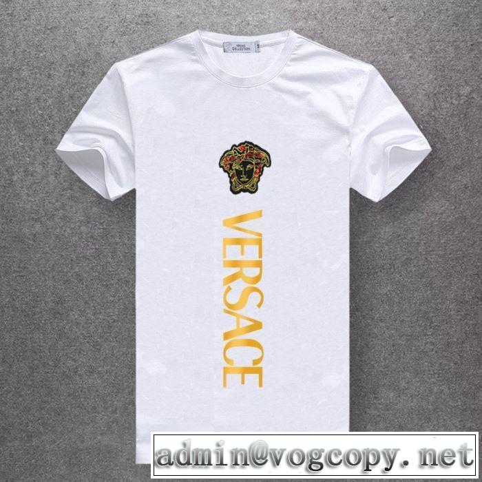 5色可選 ヴェルサーチ 優しい雰囲気スタイリッシュにVERSACE  Tシャツ/半袖  2019春夏は人気定番