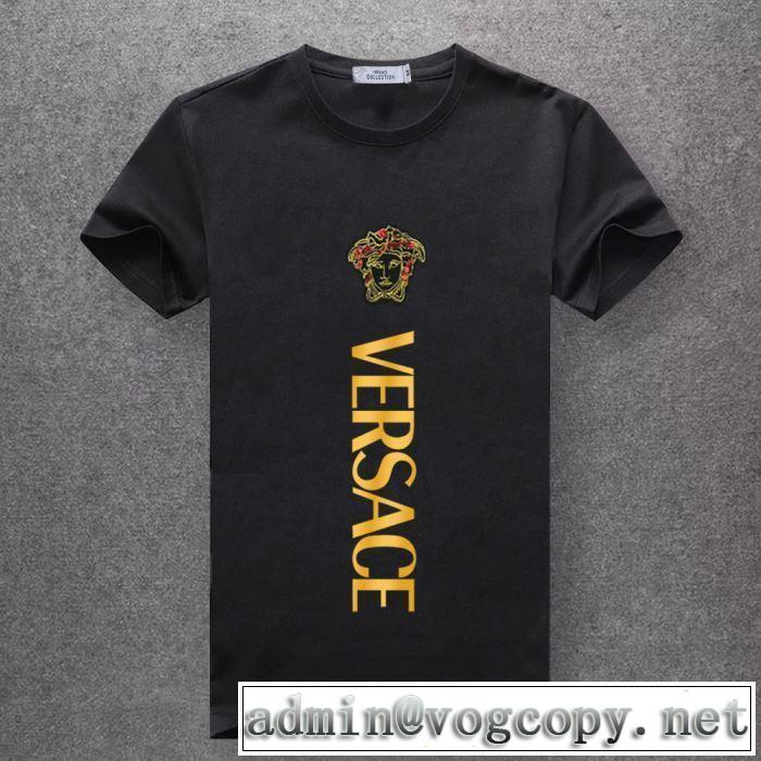5色可選 ヴェルサーチ 優しい雰囲気スタイリッシュにVERSACE  Tシャツ/半袖  2019春夏は人気定番