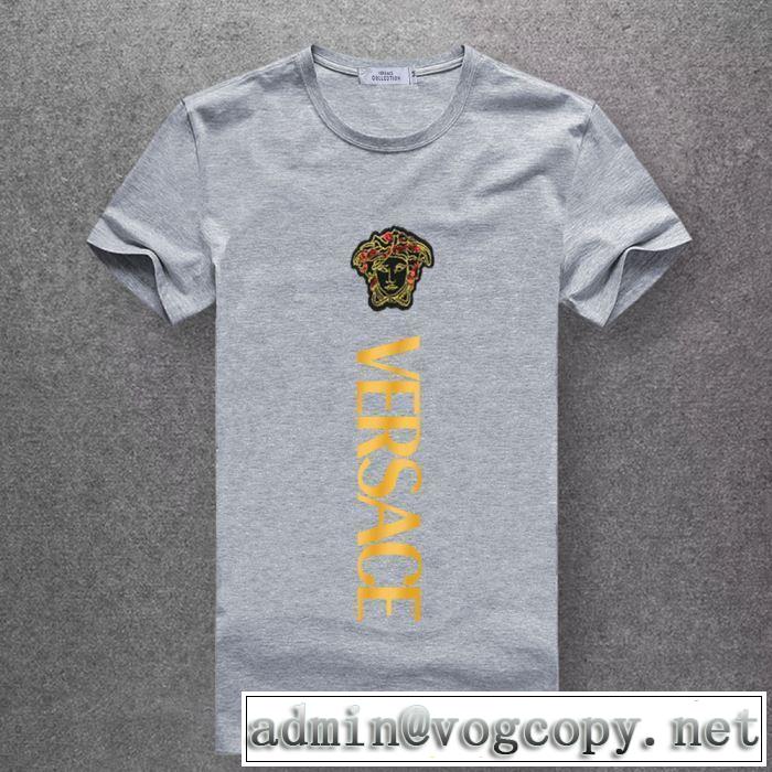 5色可選 ヴェルサーチ 優しい雰囲気スタイリッシュにVERSACE  Tシャツ/半袖  2019春夏は人気定番