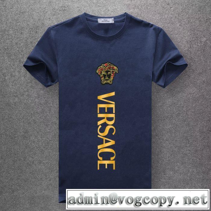 5色可選 ヴェルサーチ 優しい雰囲気スタイリッシュにVERSACE  Tシャツ/半袖  2019春夏は人気定番