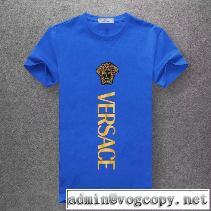 5色可選 ヴェルサーチ 優しい雰囲気スタイリッシュにVERSACE  Tシャツ/半袖  2019春夏は人気定番