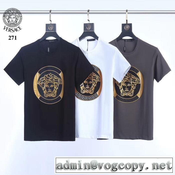 夏らしい季節感 Tシャツ/半袖  ヴェルサーチ 2019SS 3色可選 VERSACE  夏のコーデには欠かせない