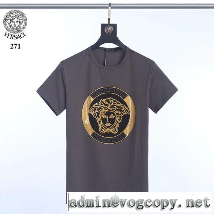 夏らしい季節感 Tシャツ/半袖  ヴェルサーチ 2019SS 3色可選 VERSACE  夏のコーデには欠かせない