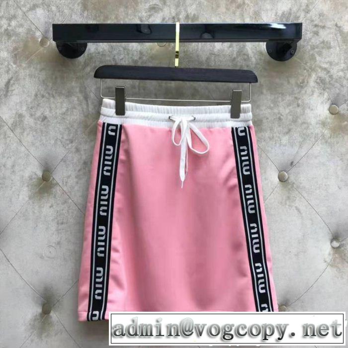 ワンピース 2色可選 2019年最新ファッション 今旬のシルエットバランス ミュウミュウ MIUMIU