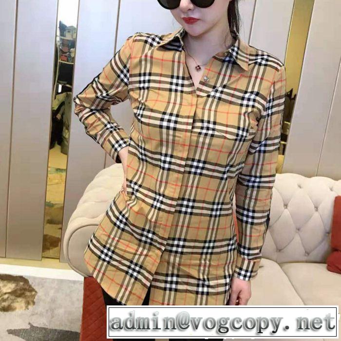 2019夏ファション新品 BURBERRY バーバリー 長袖 シャツ レディース 一気にトレンド感満載な着こなし