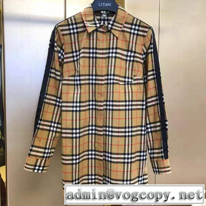 2019夏ファション新品 BURBERRY バーバリー 長袖 シャツ レディース 一気にトレンド感満載な着こなし