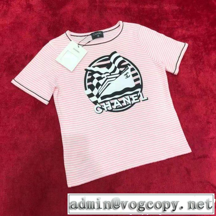 夏らしい季節感 CH CH 半袖Tシャツ 2019春夏人気トレンドアイテム 大人っぽく着こなし