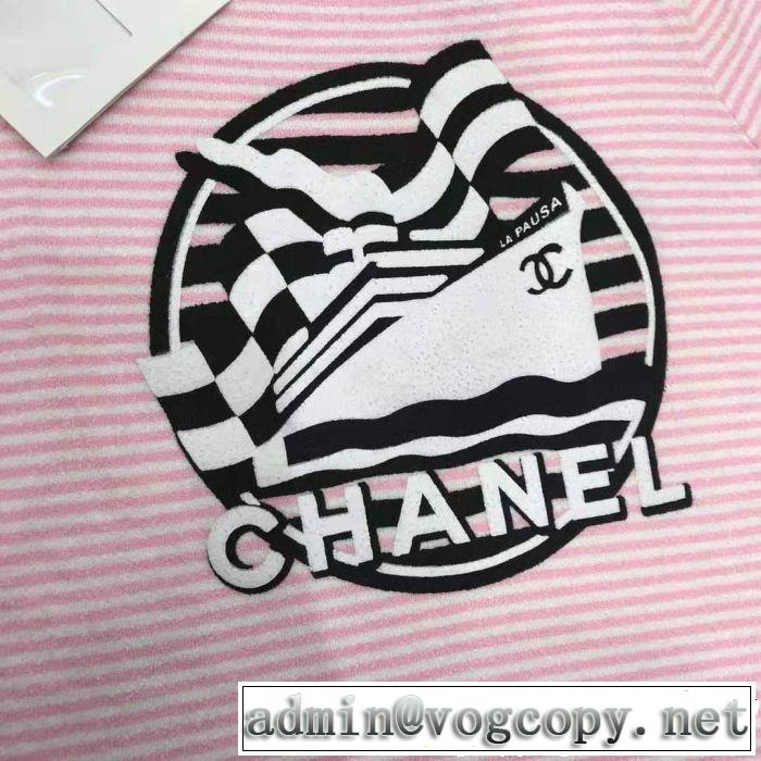 夏らしい季節感 CH CH 半袖Tシャツ 2019春夏人気トレンドアイテム 大人っぽく着こなし