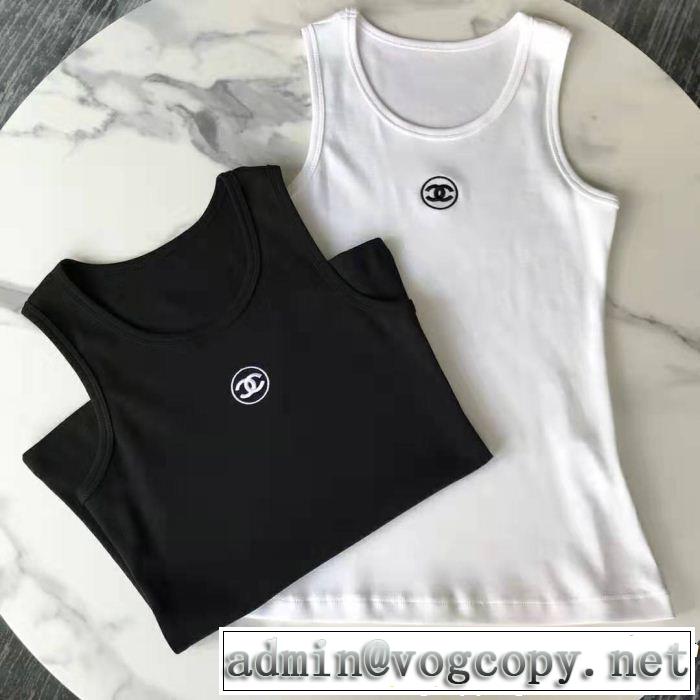 半袖Tシャツ 2色可選 2019SSのトレンド商品 春夏シンプルファッションでOK！ CH CH