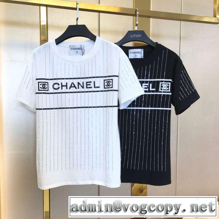 CH CH 半袖Tシャツ 2色可選 スタイリッシュに新着 2019年の春夏に着たい 通勤の定番