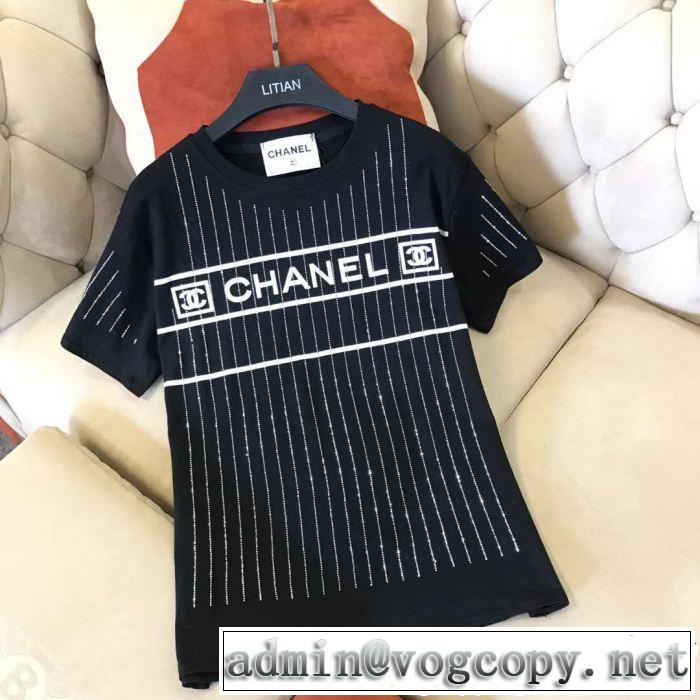 CH CH 半袖Tシャツ 2色可選 スタイリッシュに新着 2019年の春夏に着たい 通勤の定番