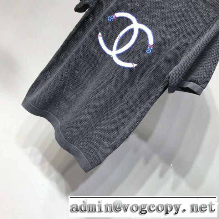今季流行りの人気新作 2019即旬な装いに 季節感をプラス人気商品 CH CH 半袖Tシャツ 2色可選