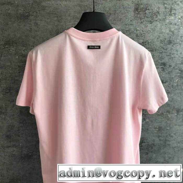 ミュウミュウ MIUMIU 半袖Tシャツ 素敵カジュアルの春夏コレクション 2019即旬な装いに