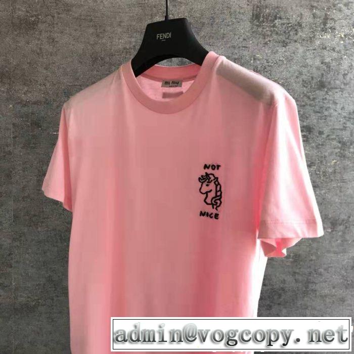 ミュウミュウ MIUMIU 半袖Tシャツ 素敵カジュアルの春夏コレクション 2019即旬な装いに