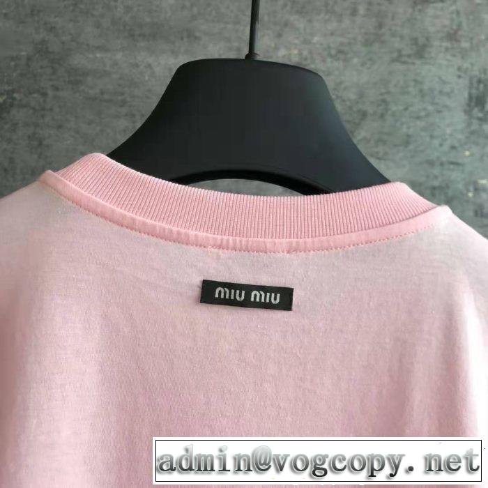 ミュウミュウ MIUMIU 半袖Tシャツ 素敵カジュアルの春夏コレクション 2019即旬な装いに