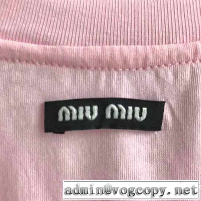 ミュウミュウ MIUMIU 半袖Tシャツ 素敵カジュアルの春夏コレクション 2019即旬な装いに