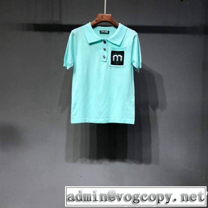 2019春夏人気トレンドアイテム 海外セレブは大人気 ミュウミュウ MIUMIU 半袖Tシャツ 2色可選
