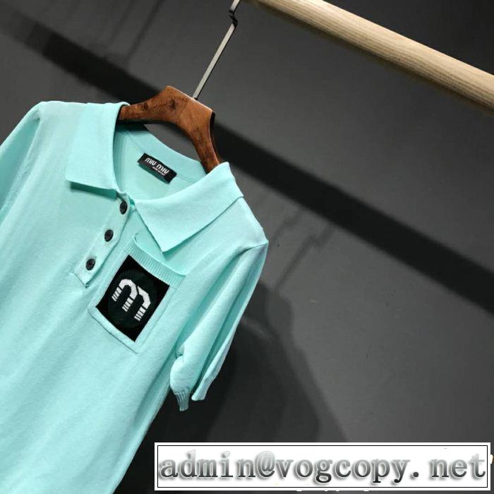 2019春夏人気トレンドアイテム 海外セレブは大人気 ミュウミュウ MIUMIU 半袖Tシャツ 2色可選