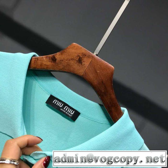 2019春夏人気トレンドアイテム 海外セレブは大人気 ミュウミュウ MIUMIU 半袖Tシャツ 2色可選