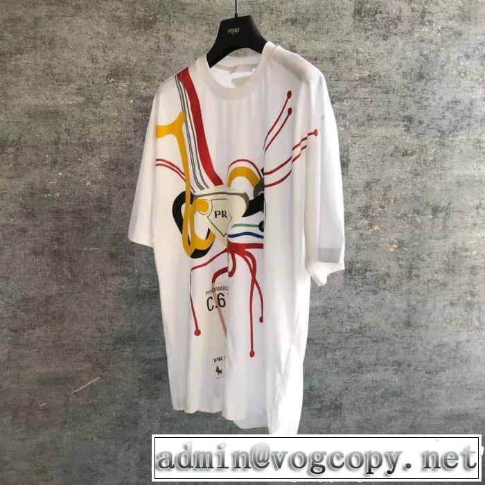 PRADA プラダ 半袖Tシャツ 大人カジュアル夏ファッション2019 夏気分UP最新コレクション
