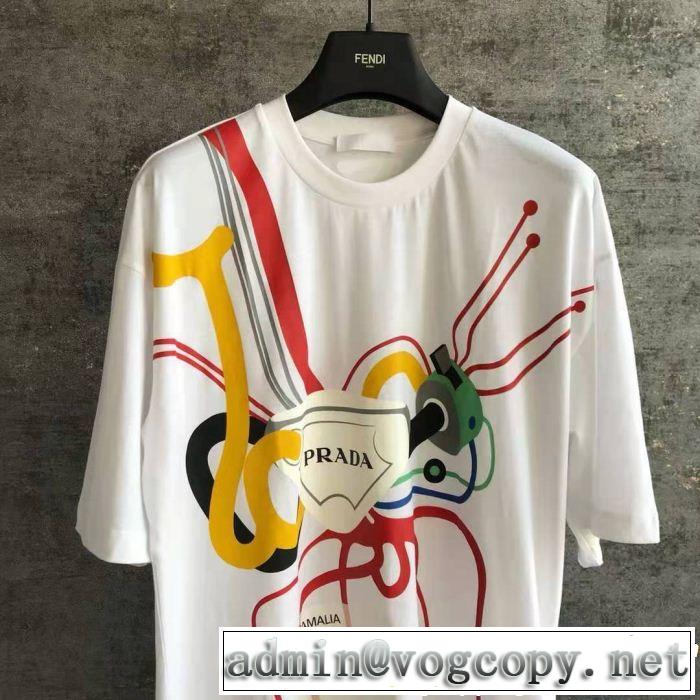 PRADA プラダ 半袖Tシャツ 大人カジュアル夏ファッション2019 夏気分UP最新コレクション