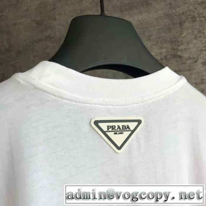 PRADA プラダ 半袖Tシャツ 大人カジュアル夏ファッション2019 夏気分UP最新コレクション